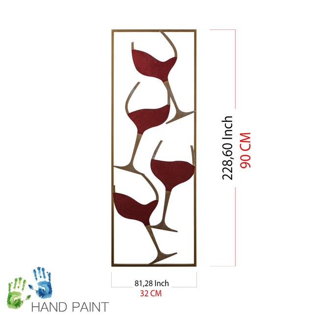 Fém fali dekoráció, Wine - 2-VASBÚTOR