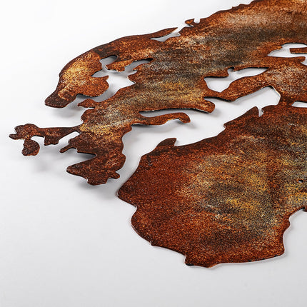 Fém fali dekoráció, World Map Medium - 1-VASBÚTOR