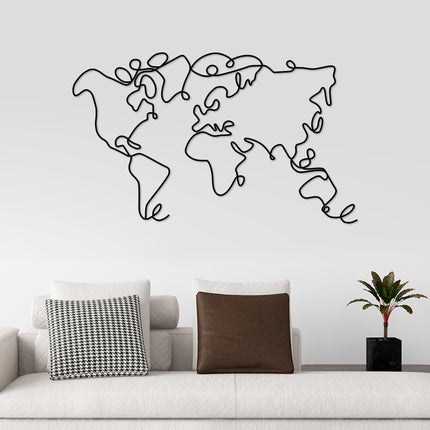 Fém fali dekoráció, World Map-VASBÚTOR