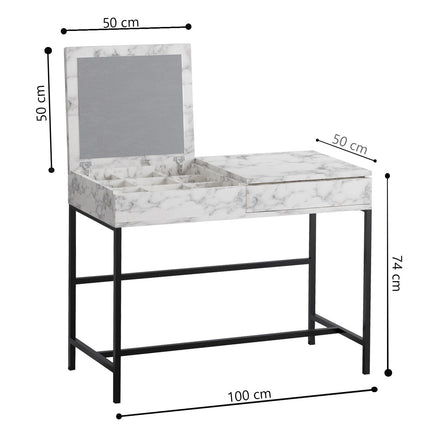 Fésülködő asztal Linda - Carrara Marble-VASBÚTOR