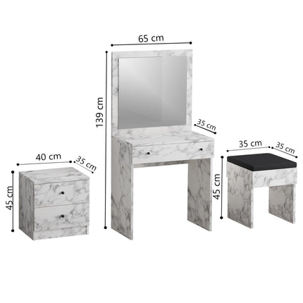 Fésülködő asztal Nice - Carrara Marble-VASBÚTOR