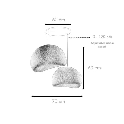 Függőlámpa - Wabi Sabi Chalkforms - Betonszürke-VASBÚTOR