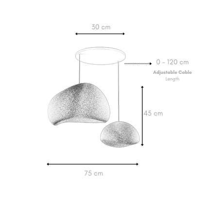 Függőlámpa - Wabi Sabi Rawbends - Betonszürke-VASBÚTOR