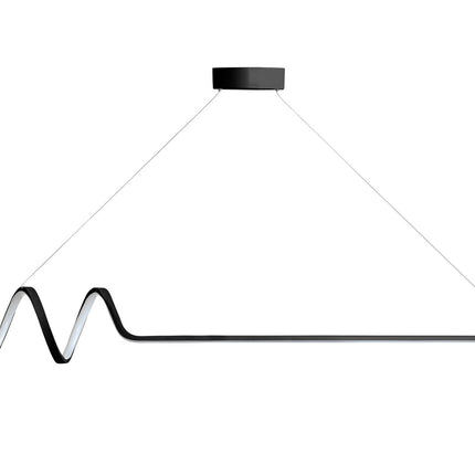 Függőlámpa, Waterwave - Fekete Body, Fehér Light-VASBÚTOR