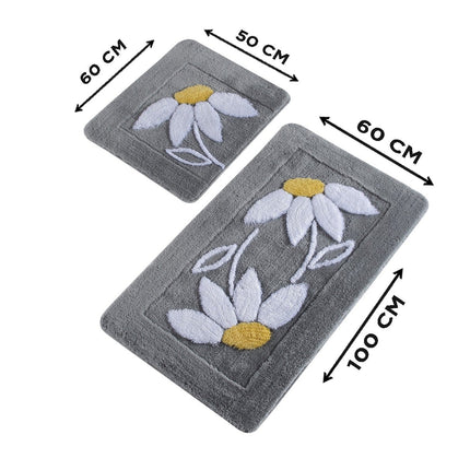 Fürdőszobaszőnyeg Szett (2 db) Daisy - Szürke-VASBÚTOR