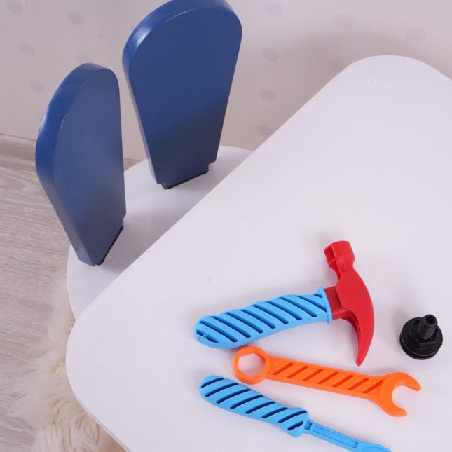 Gyerekasztal székekkel Bunny One Chair Set - Blue, White-VASBÚTOR