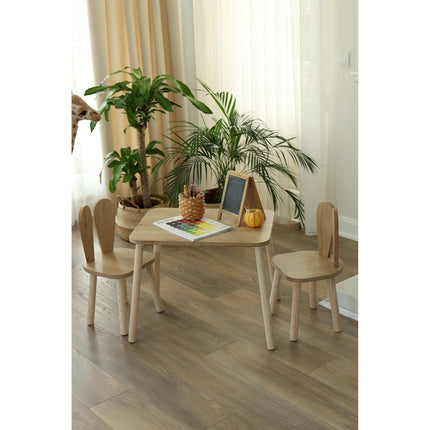 Gyerekasztal székekkel Bunny One Chair Set - Brown-VASBÚTOR