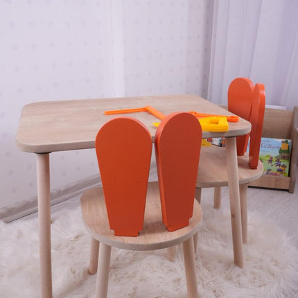 Gyerekasztal székekkel Bunny One Chair Set - Orange, Brown-VASBÚTOR