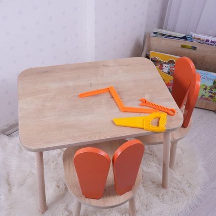 Gyerekasztal székekkel Bunny One Chair Set - Orange, Brown-VASBÚTOR