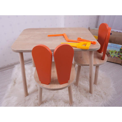 Gyerekasztal székekkel Bunny One Chair Set - Orange, Brown-VASBÚTOR