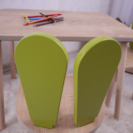 Gyerekasztal székekkel Bunny One Chair Set - Pistachio Green, Brown-VASBÚTOR