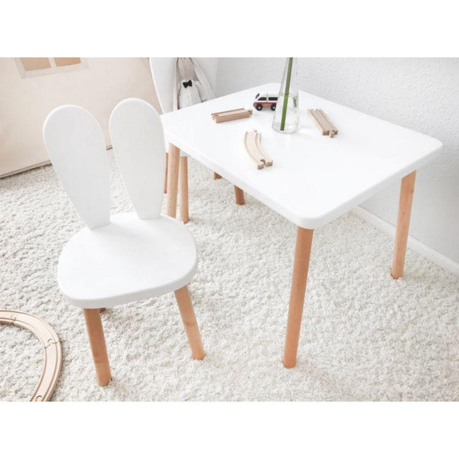 Gyerekasztal székekkel Bunny One Chair Set - White-VASBÚTOR