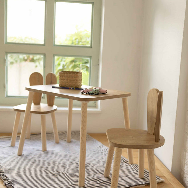 Gyerekasztal székekkel Bunny Two Chair Set - Brown-VASBÚTOR