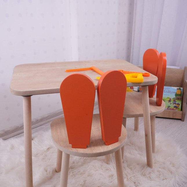 Gyerekasztal székekkel Bunny Two Chair Set - Orange, Brown-VASBÚTOR