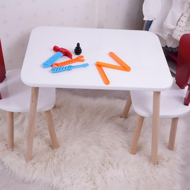 Gyerekasztal székekkel Bunny Two Chair Set - Red, White-VASBÚTOR