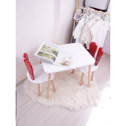 Gyerekasztal székekkel Bunny Two Chair Set - Red, White-VASBÚTOR