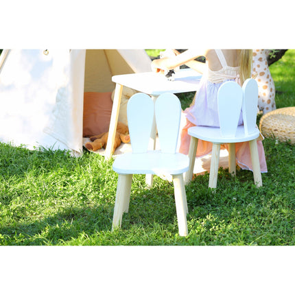 Gyerekasztal székekkel Bunny Two Chair Set - White-VASBÚTOR