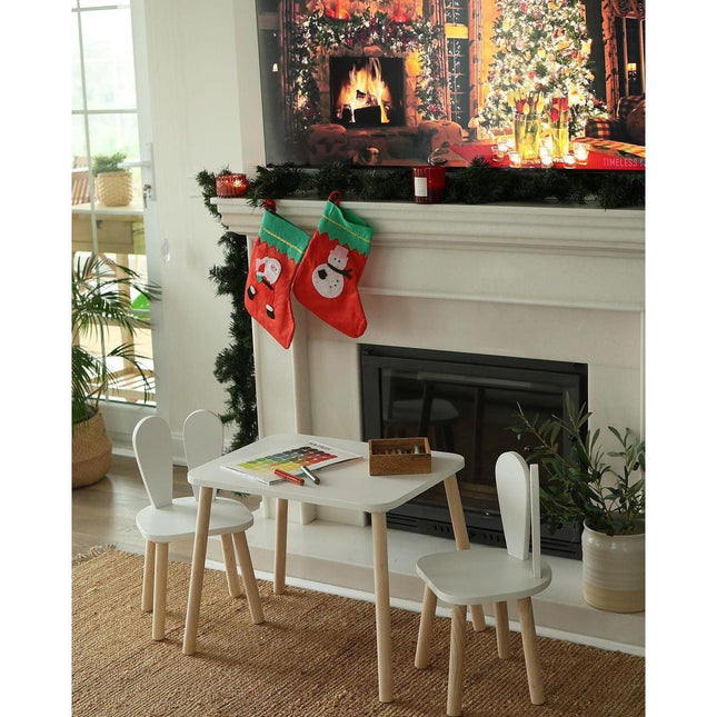 Gyerekasztal székekkel Bunny Two Chair Set - White-VASBÚTOR