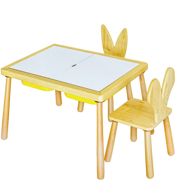 Gyerekasztal székekkel Table and 2 Chairs - Yellow-VASBÚTOR