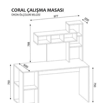 Íróasztal Coral - White, Cordoba-VASBÚTOR