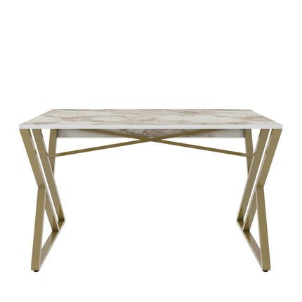 Íróasztal Gyza - White, Gold-VASBÚTOR