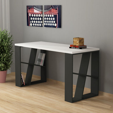 Íróasztal Honey - White, Anthracite-VASBÚTOR