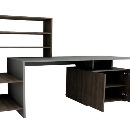 Íróasztal Melis - Walnut, Anthracite-VASBÚTOR