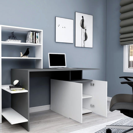 Íróasztal Melis - White, Anthracite-VASBÚTOR