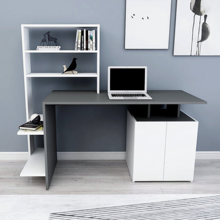Íróasztal Melis - White, Anthracite-VASBÚTOR