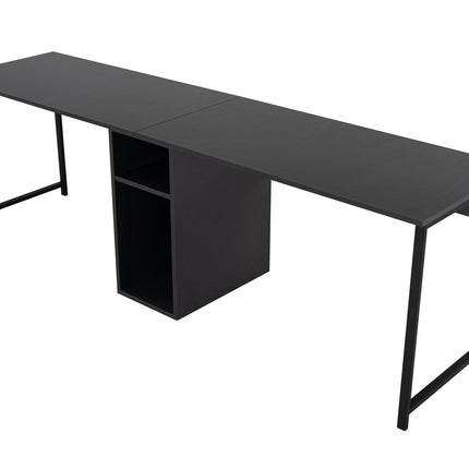 Íróasztal Twin Study Desk - Antracit, Fekete-VASBÚTOR