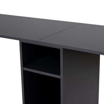 Íróasztal Twin Study Desk - Antracit, Fekete-VASBÚTOR