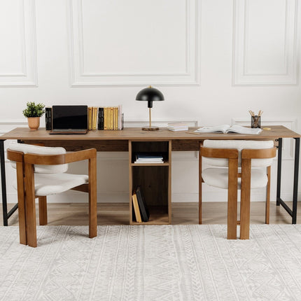 Íróasztal Twin Study Desk - Atlantic Pine, Fekete-VASBÚTOR