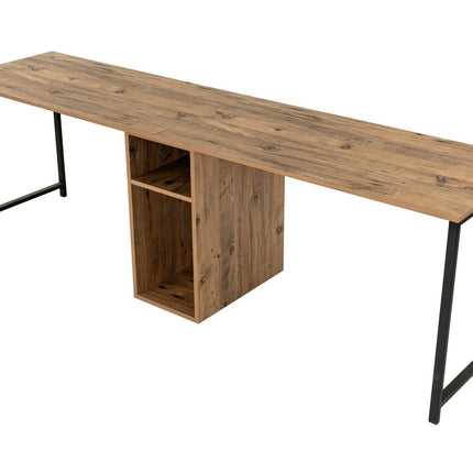 Íróasztal Twin Study Desk - Atlantic Pine, Fekete-VASBÚTOR