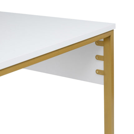 Íróasztal Twin Study Desk - Fehér, Arany-VASBÚTOR
