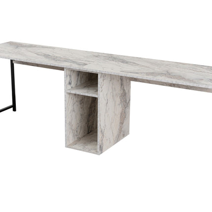 Íróasztal Twin Study Desk - Freesia Marble, Fekete-VASBÚTOR