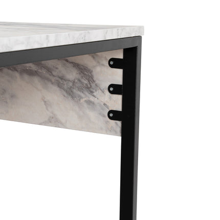 Íróasztal Twin Study Desk - Freesia Marble, Fekete-VASBÚTOR