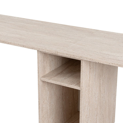 Íróasztal Twin Study Desk - Travertine, Arany-VASBÚTOR