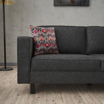 Kétszemélyes kanapé Kale Linen - Antracit-VASBÚTOR