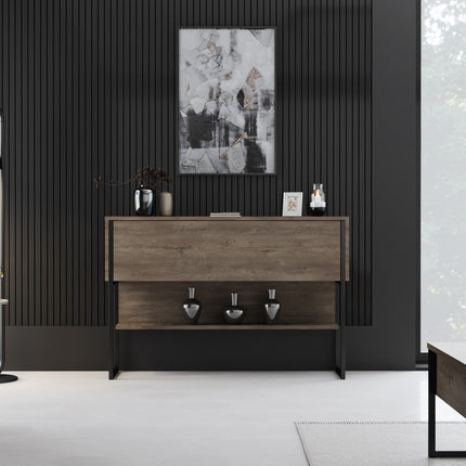 Komód Luxe - Black, Walnut-VASBÚTOR
