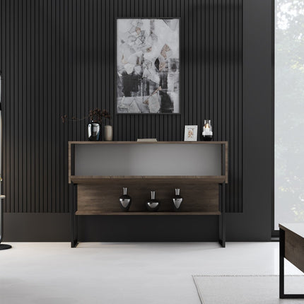 Komód Luxe - Black, Walnut-VASBÚTOR