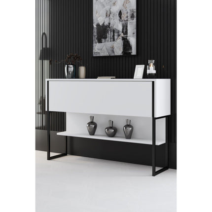 Komód Luxe - Black, White-VASBÚTOR