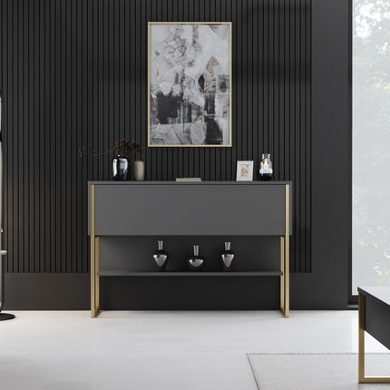 Komód Luxe - Gold, Anthracite-VASBÚTOR