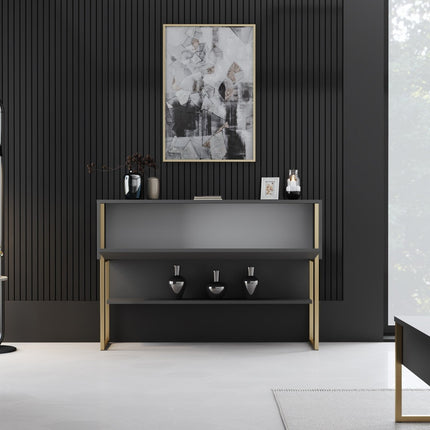 Komód Luxe - Gold, Anthracite-VASBÚTOR