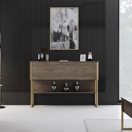 Komód Luxe - Gold, Walnut-VASBÚTOR
