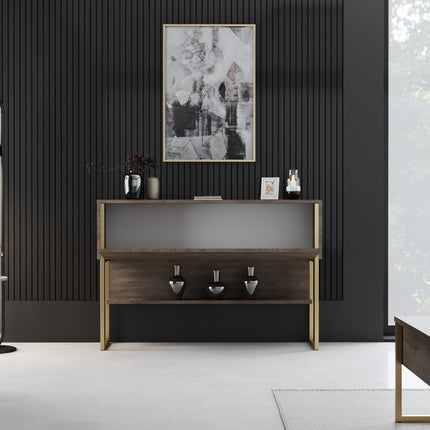 Komód Luxe - Gold, Walnut-VASBÚTOR