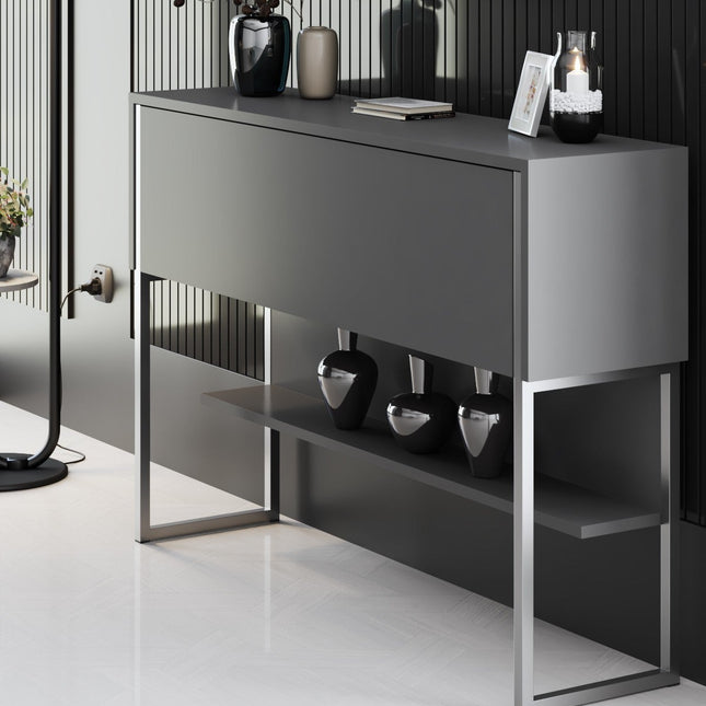 Komód Luxe - Silver, Anthracite-VASBÚTOR