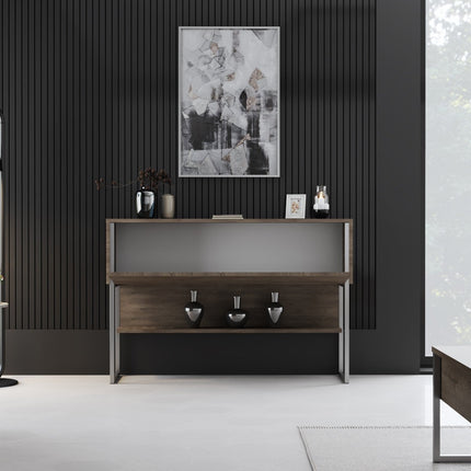 Komód Luxe - Silver, Walnut-VASBÚTOR