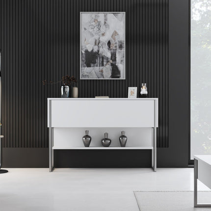 Komód Luxe - Silver, White-VASBÚTOR