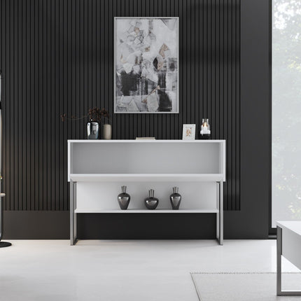 Komód Luxe - Silver, White-VASBÚTOR