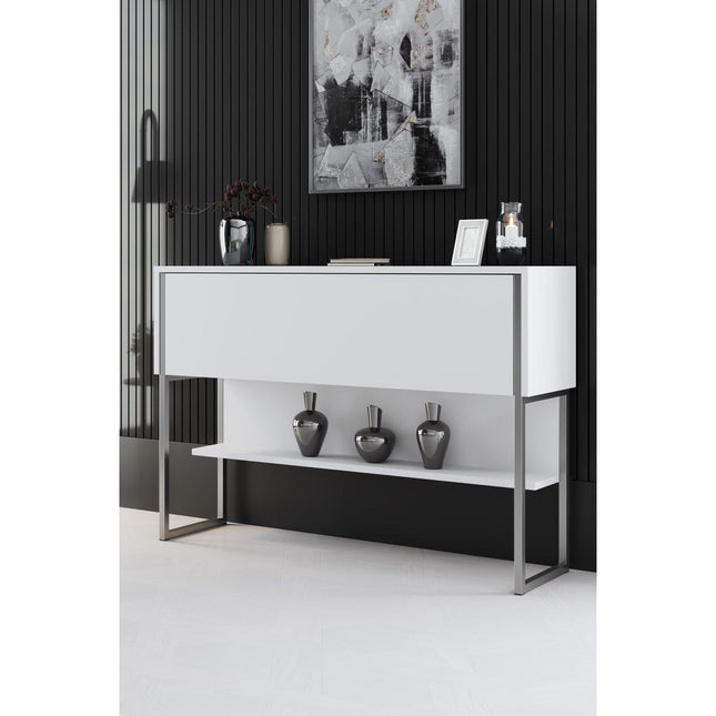 Komód Luxe - Silver, White-VASBÚTOR